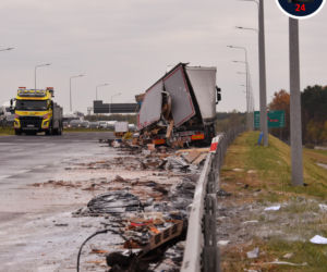 Tiry zderzyły się na S8. Potworny karambol na trasie