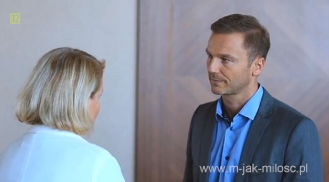 M jak miłość. Marta (Dominika Ostałowska), Andrzej (Krystian Wieczorek)
