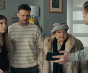 Barwy szczęścia odc. 3410. Hubert (Marek Molak), Lucyna (Grażyna Zielińska), Agata (Natalia Zambrzycka), Ignacy (Olaf Staszkiewicz)