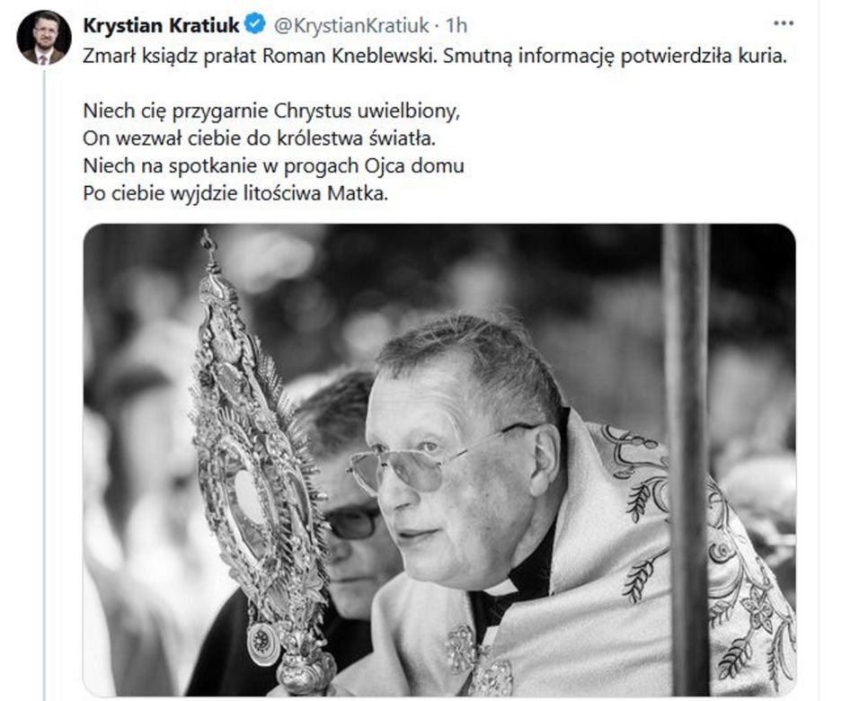 Nie żyje ksiądz Roman Kneblewski. Nazywany był kapelanem narodowców