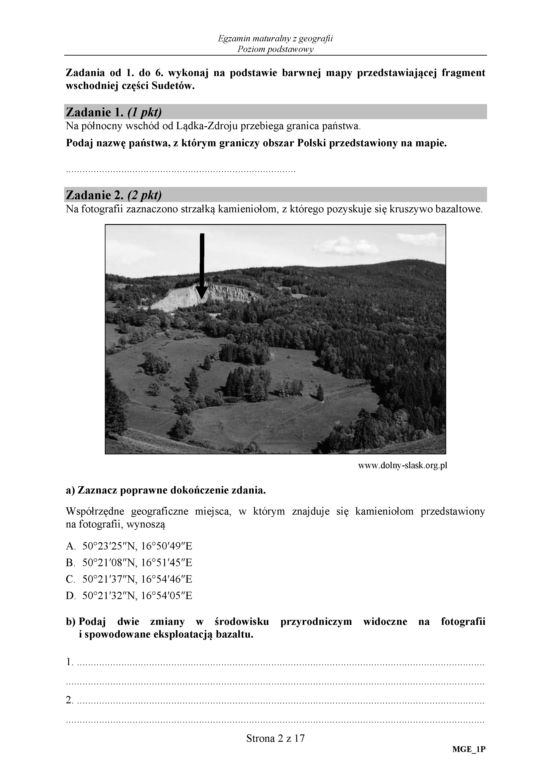 Matura 2018 - Geografia poziom podstawowy. Arkusze egzaminacyjne, stara matura