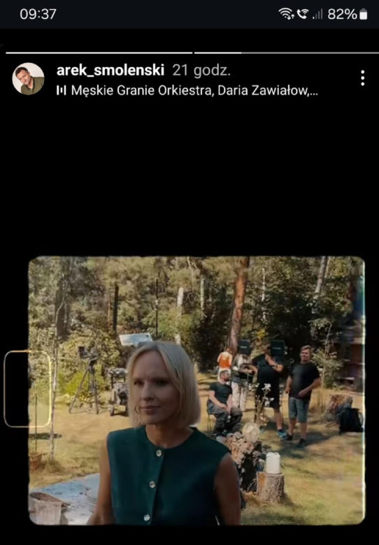 	M jak miłość nowy sezon. Dorota (Iwona Rejzner) na planie