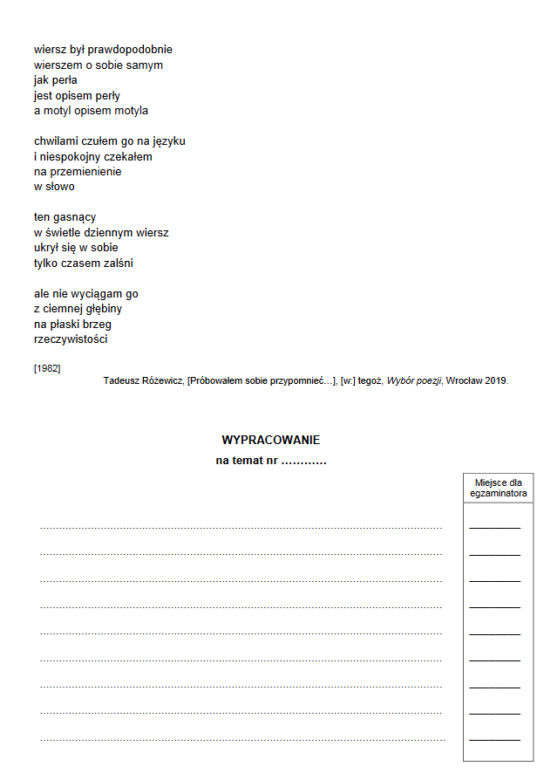 Matura język polski 2022 - arkusz CKE poziom rozszerzony