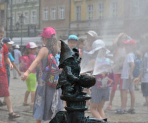 Kurtyny wodne w kształcie krasnali