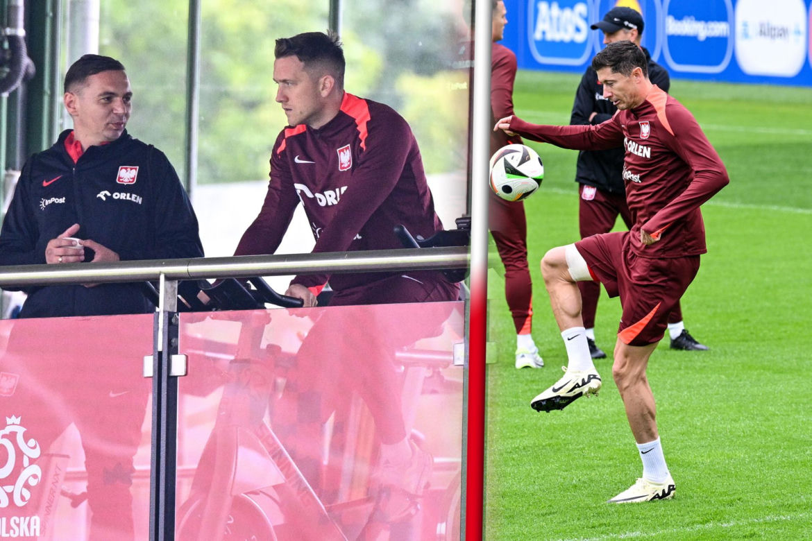 Lewandowski trenuje pełną parą, Zieliński na rowerku