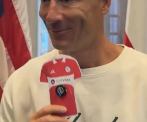 Robert Lewandowski przed wylotem do USA