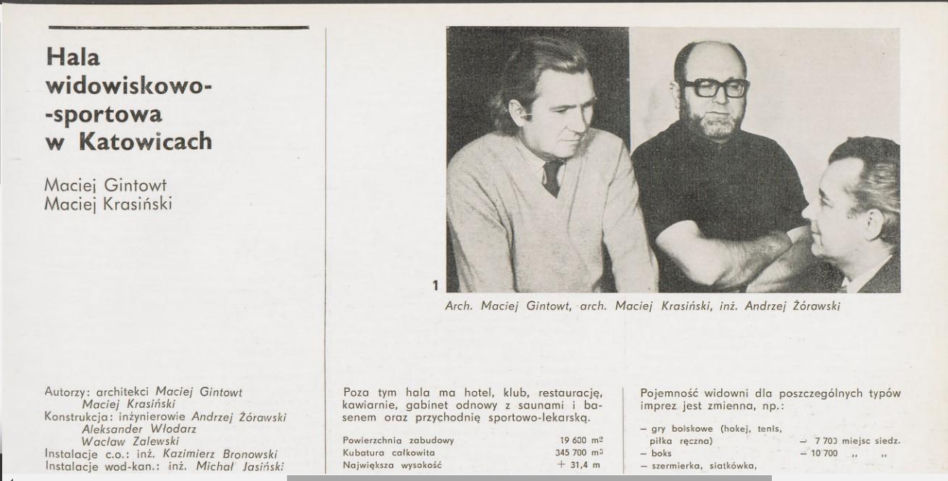 Gintowt i Krasiński w magazynie Architektura z 1972