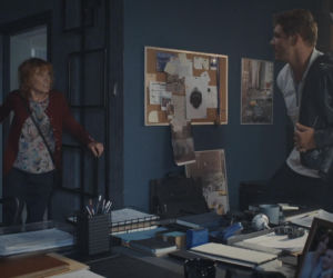 M jak miłość, odcinek 1901. Pani Ola (Ewa Kolasińska), Marcin (Mikołaj Roznerski)