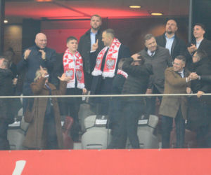 Karol Nawrocki i Przemysław Czarnek na mecze Polska - Albania