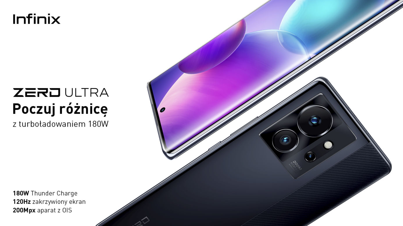 Infinix ZERO ULTRA z turboładowaniem 180W Thunder Charge
