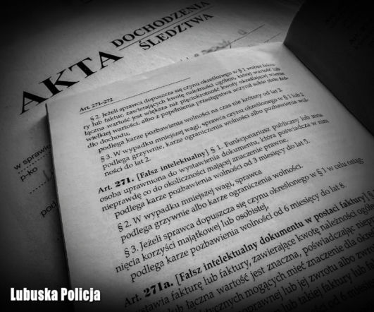 gorzów poświadczenie nieprawdy policja
