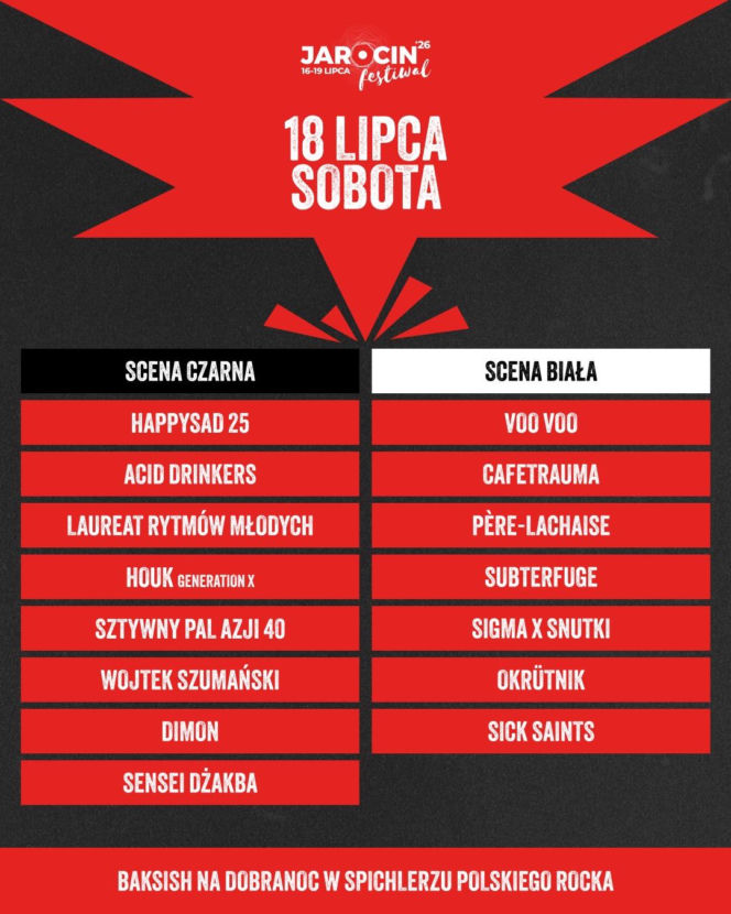 Koncerty sobota 18 lipca