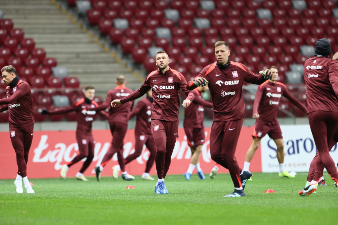 Trening reprezentacji Polski na PGE Narodowym przed meczem barażowym z Estonią o Euro 2024