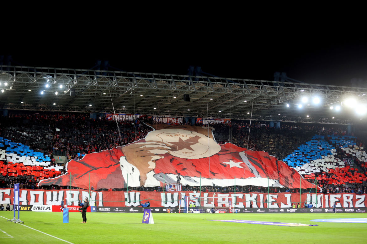 Kibice na meczu Wisła Kraków - Cracovia
