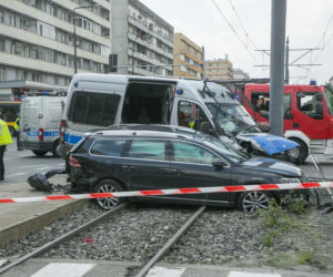 Wypadek na skrzyżowaniu Grójeckiej z Wawelską