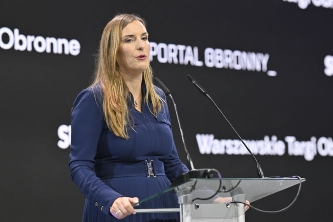 Magdalena Sobkowiak-Czarnecka podczas Warszawskich Targów Obronnych w Expo XXI