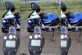 W terenie zabudowanym gnał 107 km/h! Kierujący motocyklem Suzuki nie posiadał uprawnień