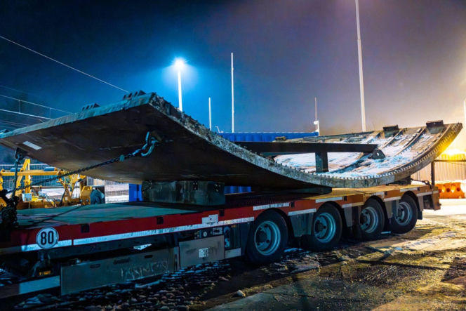 Druga dostawa części maszyny TBM na plac budowy w Łodzi. Luty 2026