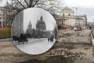 Plac Trzech Krzyży dawniej i dziś: historia placu, który pod nowym asfaltem kryje tory tramwajowe