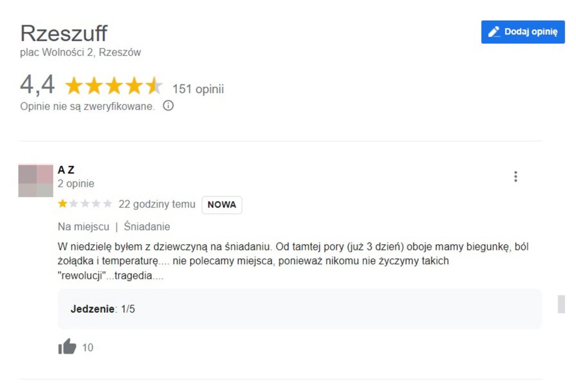Salmonella w rzeszowskiej restauracji