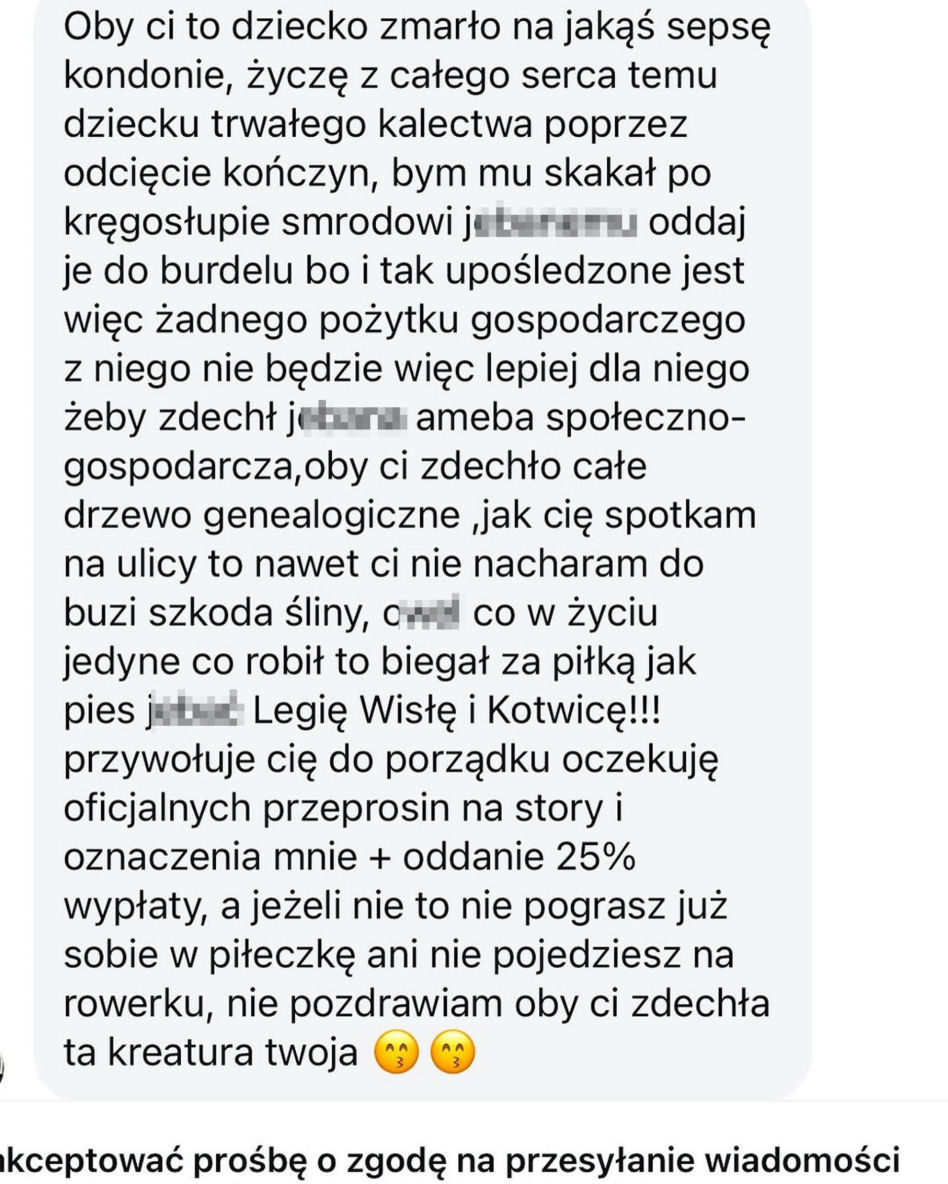 Jakub Rzeźniczak zgłosił hejtera na policję. Opublikował wiadomości z groźbami