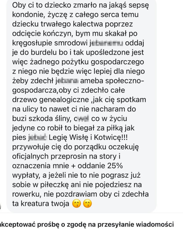Jakub Rzeźniczak zgłosił hejtera na policję. Opublikował wiadomości z groźbami