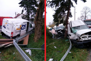 GROŹNY wypadek dwóch busów! Kurier w POŚPIECHU nie ustąpił pierwszeństwa [ZDJĘCIA]