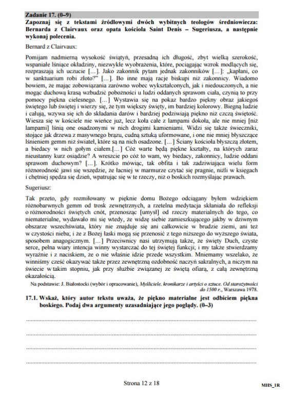 Matura 2016 - historia sztuki arkusze