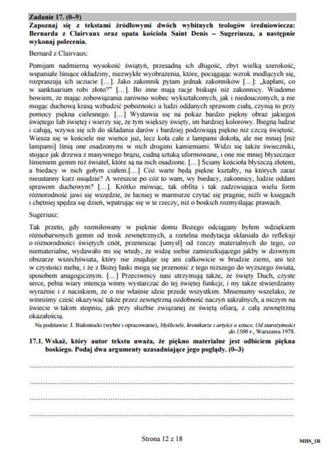 Matura 2016 - historia sztuki arkusze