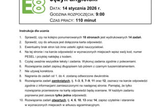 Próbny egzamin ósmoklasisty 2026 CKE: język angielski. Mamy arkusze CKE z angielskiego i odpowiedzi [14.01.2026]
