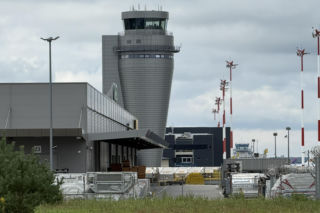 Wieża kontroli lotów na Katowice Airport w Pyrzowicach