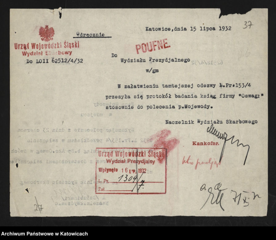 Upadłość firmy "Oswag" S.A. w Wyrach, proces przeciwko dyrektorowi Franciszkowi Ebelingowi i Józefowi Ogiermanowi