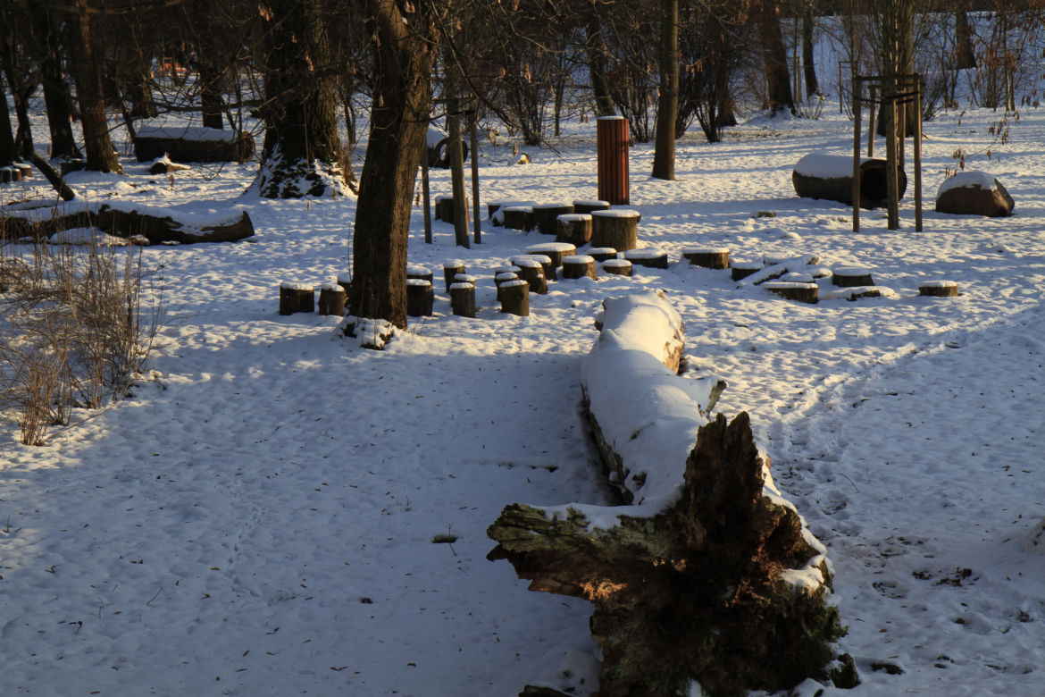 Park Ludowy w Lublinie oprószony śniegiem. Zobacz zdjęcia ze spaceru!