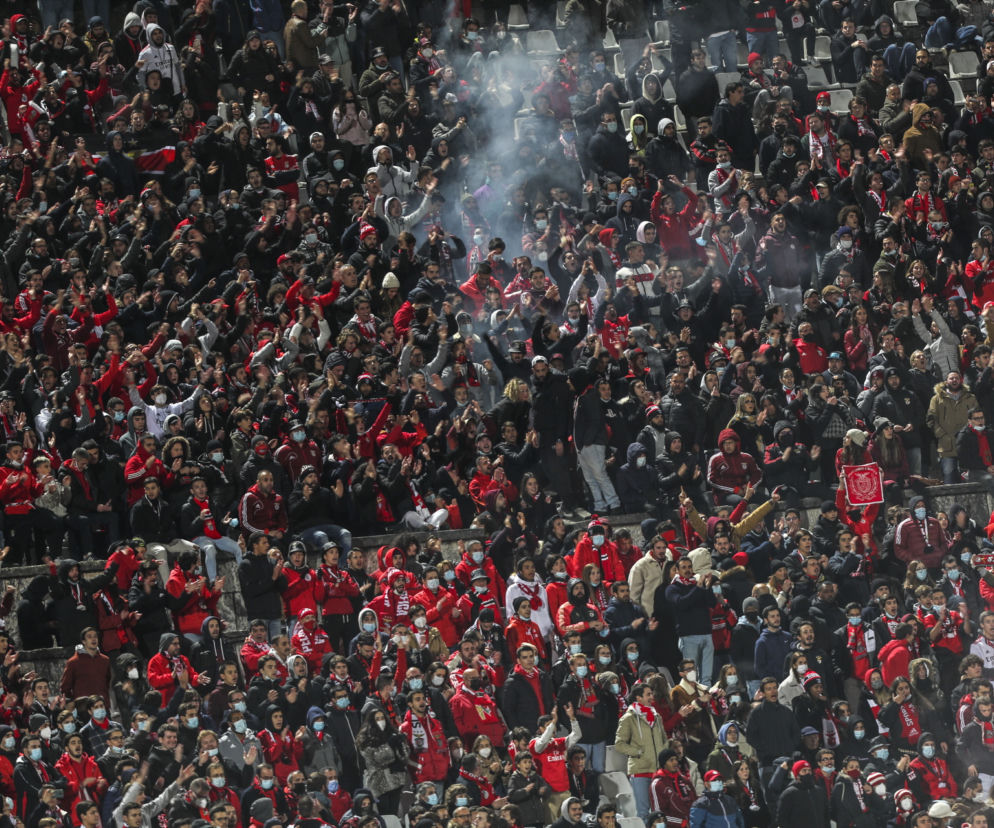 Kibice podczas meczu Benfica Lizbona - Dynamo Kijów