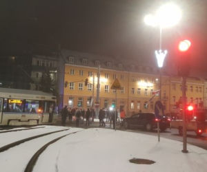 Strajk Kobiet w Gdańsku 1.02.2021. Blokada Huciska przez protestujących