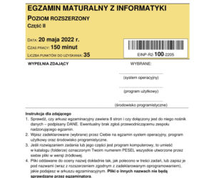 Matura 2022. Arkusz CKE - informatyka na poziomie rozszerzonym