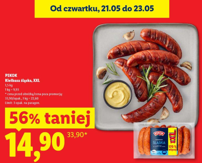promocja na kiełbasę śląską Lidl