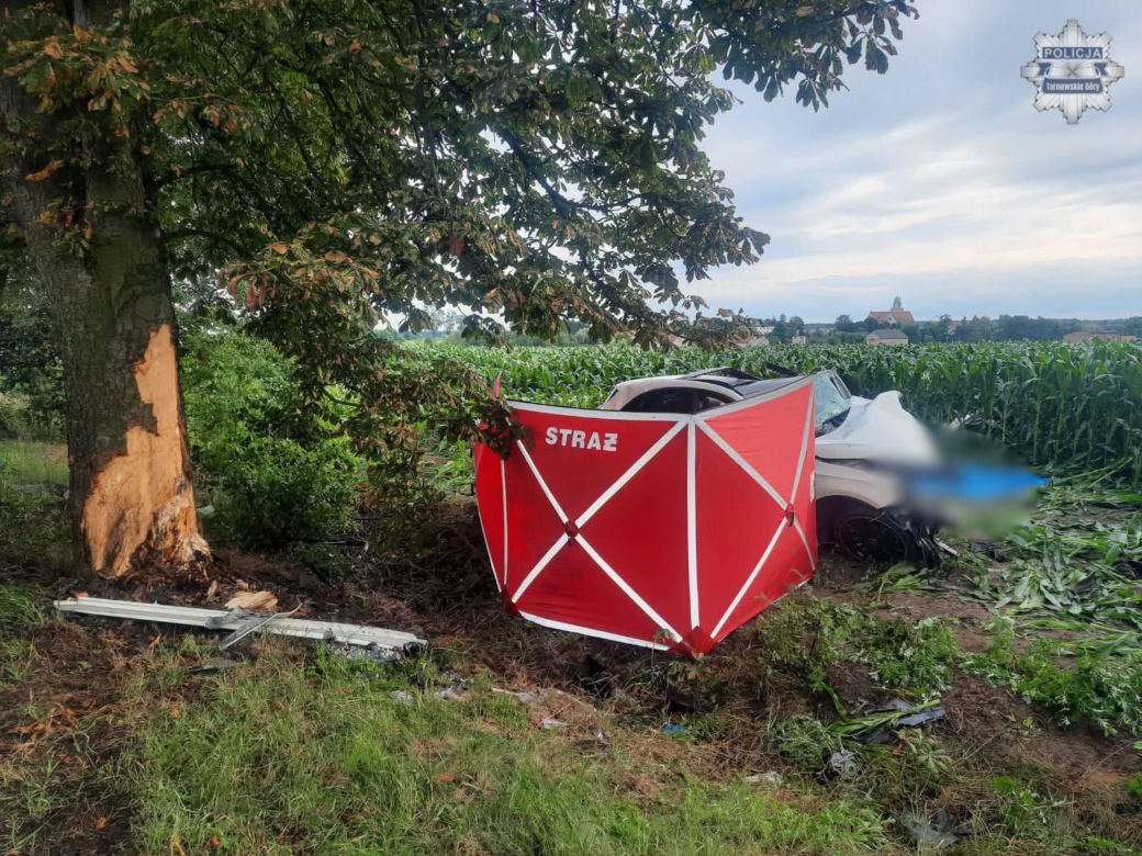 Tragiczny wypadek na prostym odcinku drogi! Nie żyje jedna osoba