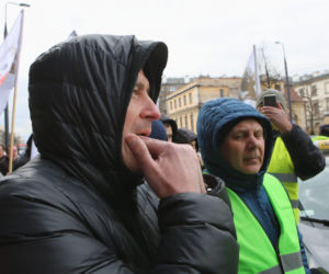Protest taksówkarzy w Warszawie