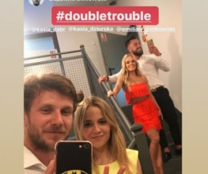 Kasia Dziurska, Emil Gankowski i Antek Królikowski na ślubie Antka Smykiewicza