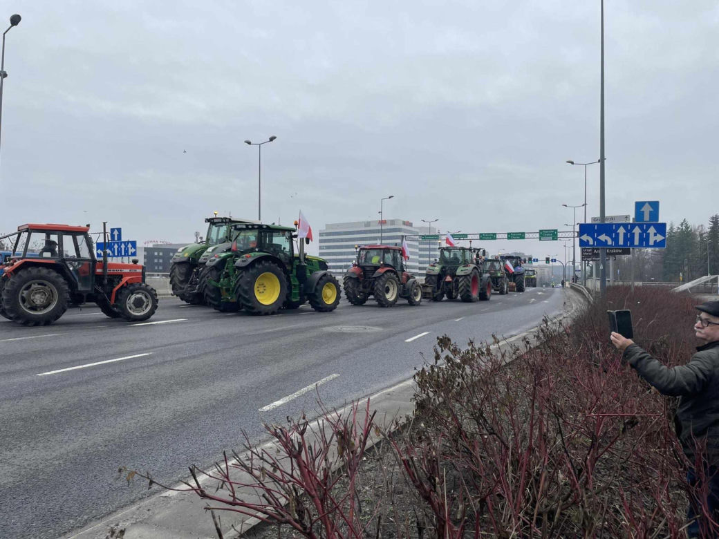 Strajk rolników w Krakowie