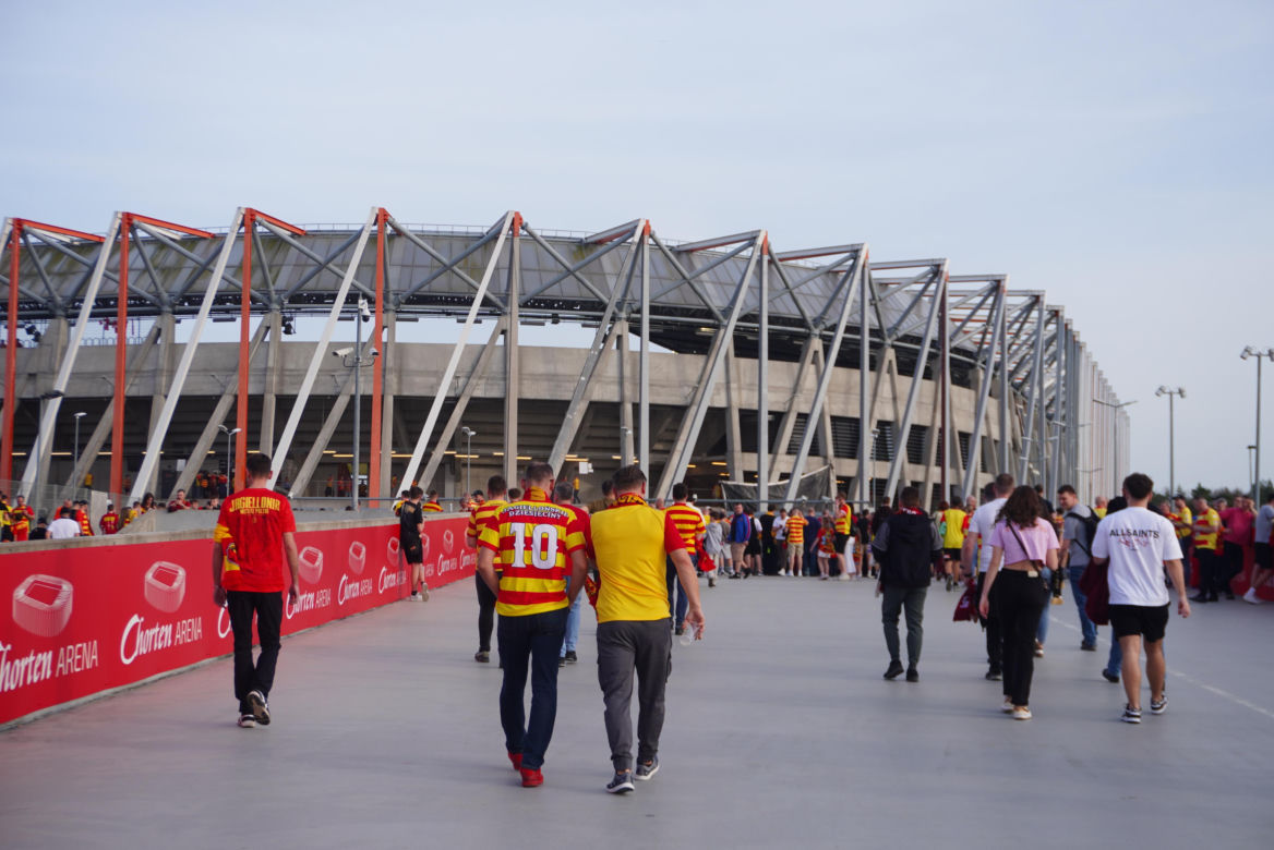 Kibice Jagiellonii Białystok przed meczem z Realem Betis 17.04.2025