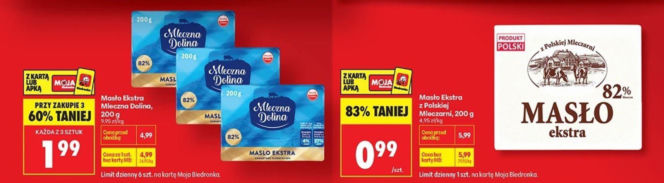 promocja na masło w Biedronce