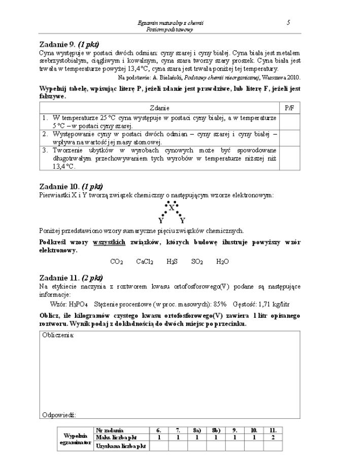 Arkusz podstawowy chemia matura 2014