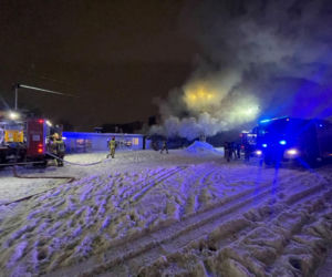 Pożar przy ul. Bakalarskiej w Warszawie