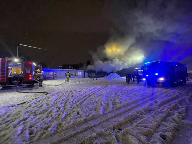 Pożar przy ul. Bakalarskiej w Warszawie