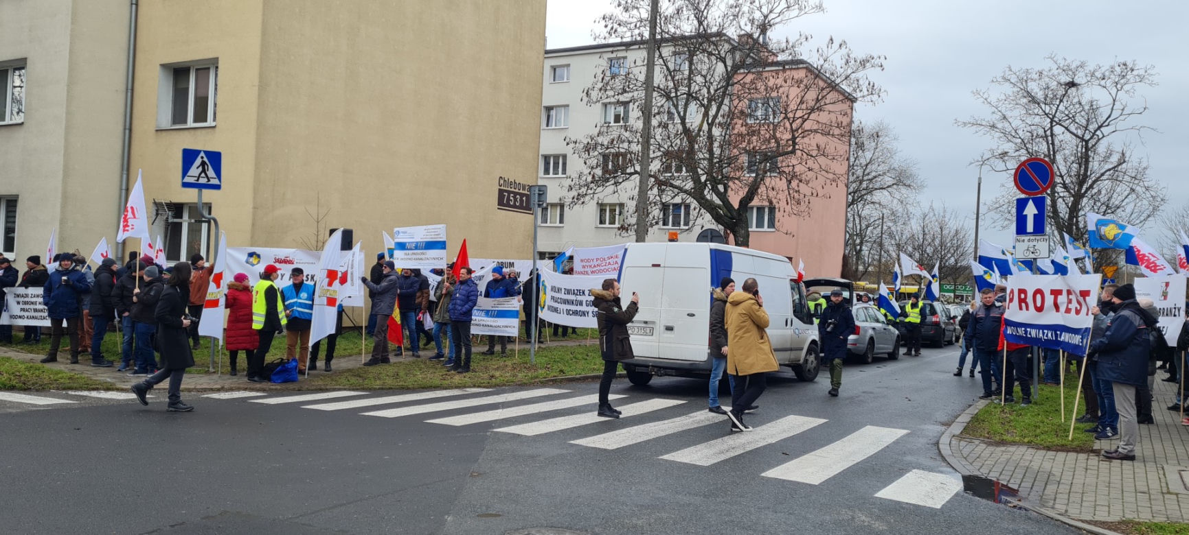 Protest pracowników wodociągowych w Poznaniu
