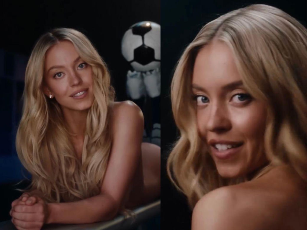Rozebrana Sydney Sweeney w sportowej reklamie
