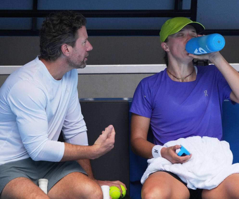 Iga Świątek i Wim Fissette. Nerwy na treningu