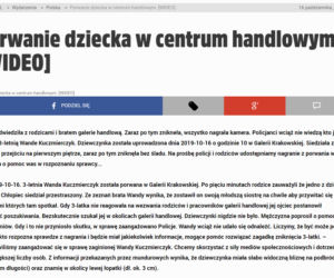 Porwanie dziecka w Galerii Krakowskiej to FAKE NEWS!
